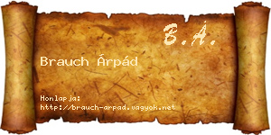 Brauch Árpád névjegykártya